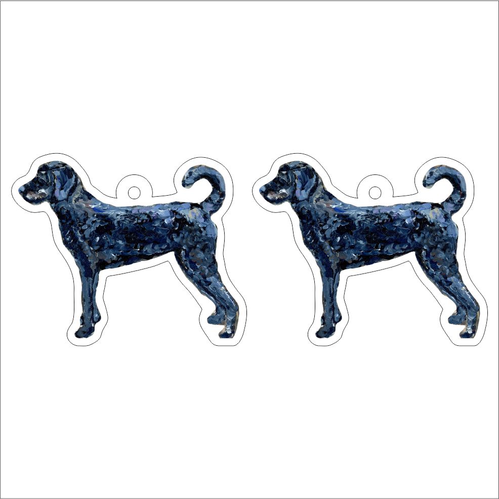 CMS-1213-C10 Black Labradoodle Earring Pair | 0.125Acrylic Earring | Case of 10