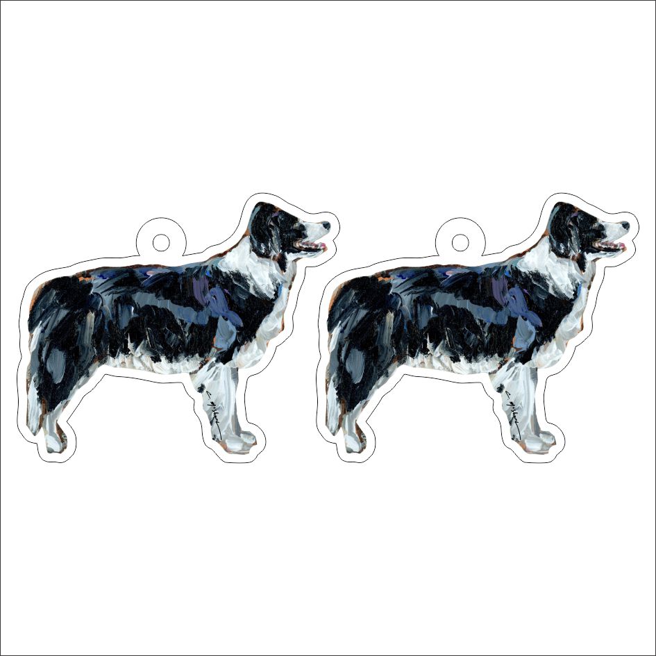 CMS-1217-C10 Border Collie Earring Pair | 0.125Acrylic Earring | Case of 10