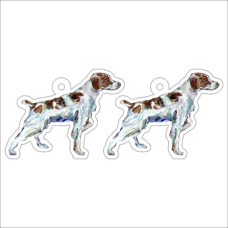 CMS-1221-C10 Brittany Spaniel Earring Pair | 0.125Acrylic Earring | Case of 10