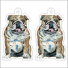 CMS-1224-C10 Bulldog Fawn & White Earring Pair | 0.125Acrylic Earring | Case of 10