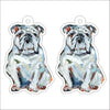 CMS-1225-C10 Bulldog White Earring Pair | 0.125Acrylic Earring | Case of 10