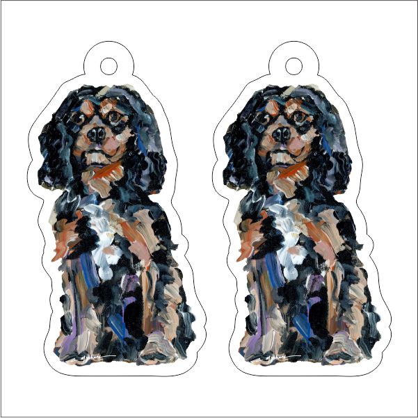 CMS-1227-C10 Cavalier King Charles BT Earring Pair | 0.125Acrylic Earring | Case of 10