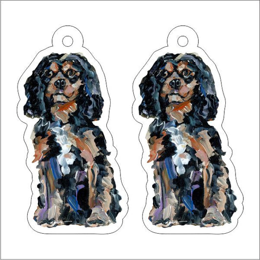 CMS-1227-C10 Cavalier King Charles BT Earring Pair | 0.125Acrylic Earring | Case of 10