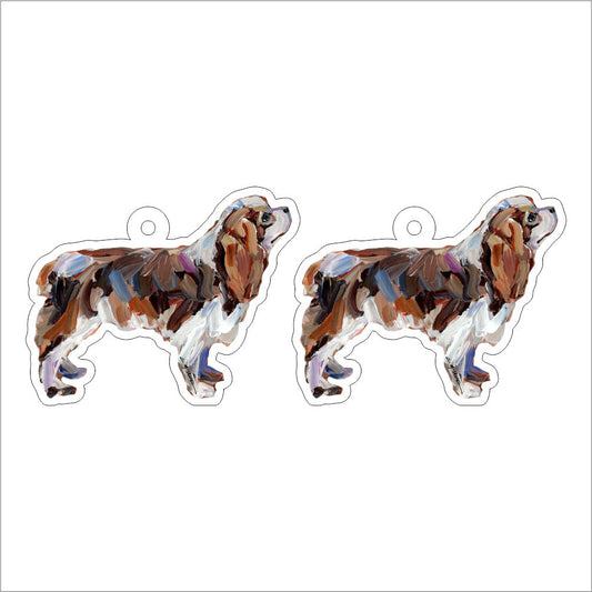 CMS-1228-C10 Cavalier King Charles Blenheim Earring Pair | 0.125Acrylic Earring | Case of 10