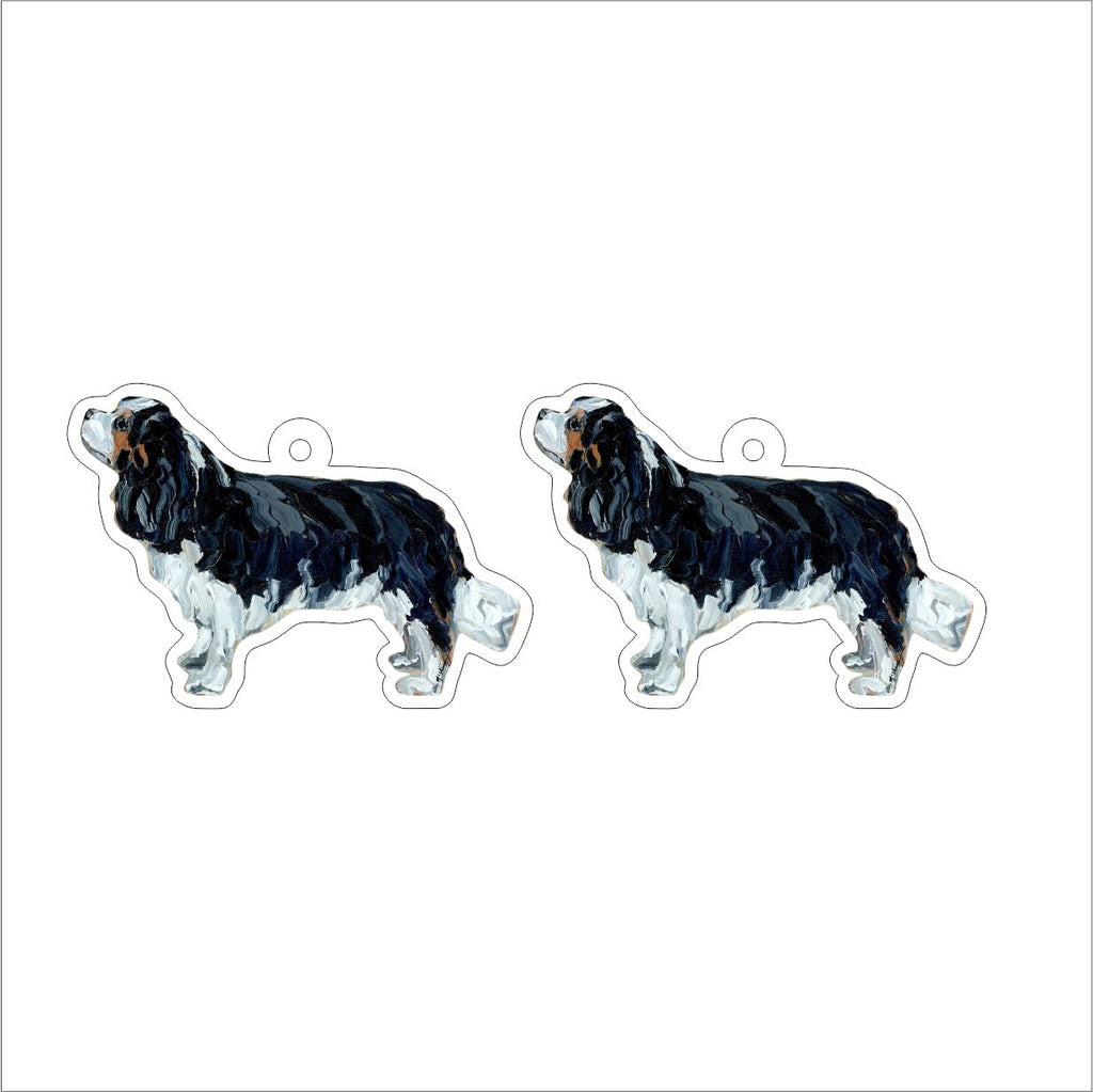 CMS-1230-C10 Cavalier King Charles Tri Earring Pair | 0.125Acrylic Earring | Case of 10