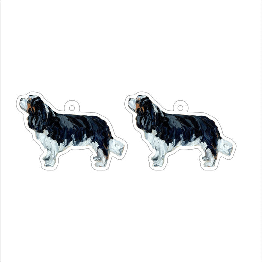 CMS-1230-C10 Cavalier King Charles Tri Earring Pair | 0.125Acrylic Earring | Case of 10