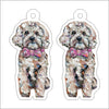 CMS-1232-C10 Cavapoo Blonde with Pink Bow Earring Pair | 0.125Acrylic Earring | Case of 10