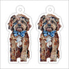 CMS-1233-C10 Cavapoo Red with Blue Bow Earring Pair | 0.125Acrylic Earring | Case of 10