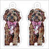CMS-1234-C10 Cavapoo Red with Pink Bow Earring Pair | 0.125Acrylic Earring | Case of 10