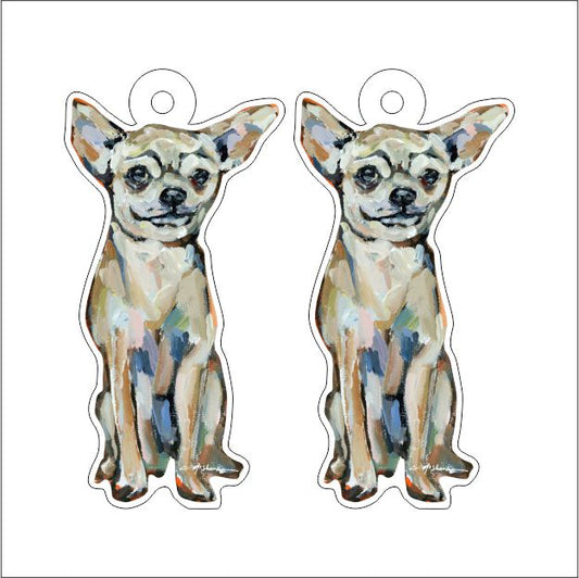 CMS-1236-C10 Chihuahua Light Sitting Earring Pair | 0.125Acrylic Earring | Case of 10
