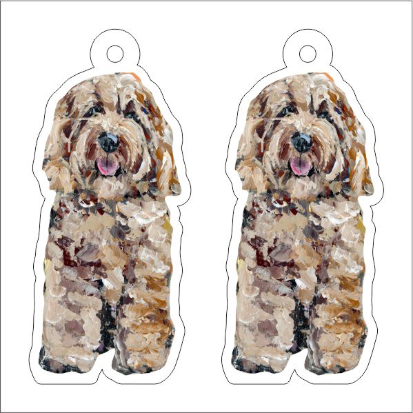 CMS-1238-C10 Cockapoo Blonde Earring Pair | 0.125Acrylic Earring | Case of 10
