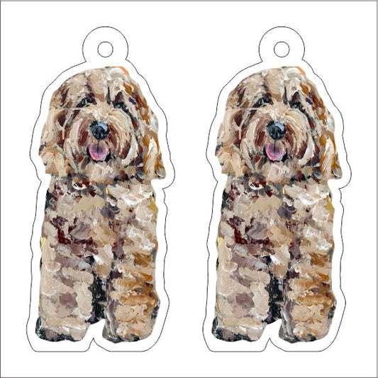 CMS-1238-C10 Cockapoo Blonde Earring Pair | 0.125Acrylic Earring | Case of 10