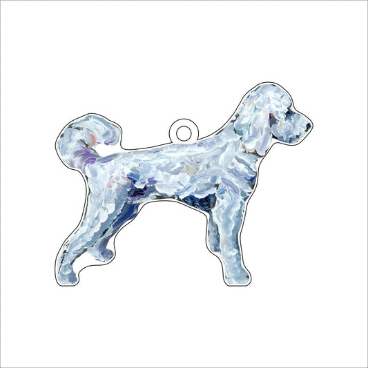 White Goldendoodle | 0.25in. Acrylic Ornament | Case of 25
