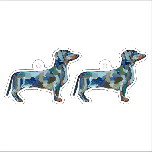 CMS-1241-C10 Dachshund Abstract Earring Pair | 0.125Acrylic Earring | Case of 10