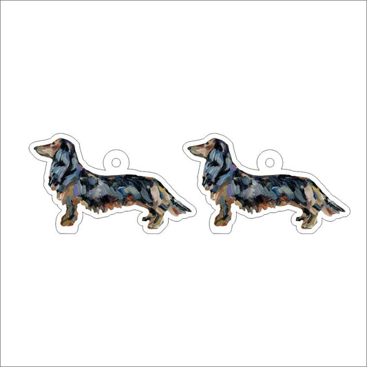 CMS-1242-C10 Dachshund Black & Tan Earring Pair | 0.125Acrylic Earring | Case of 10
