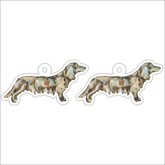 CMS-1243-C10 Dachshund Blonde Long-Haired Earring Pair | 0.125Acrylic Earring | Case of 10