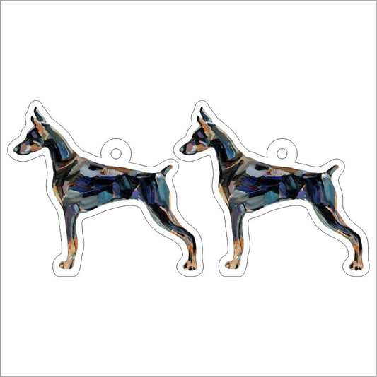 CMS-1245-C10 Doberman Earring Pair | 0.125Acrylic Earring | Case of 10