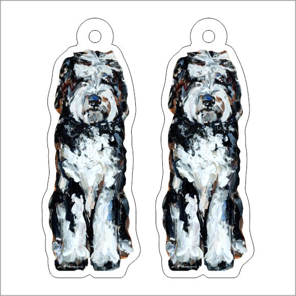 CMS-1246-C10 Doodle Black and White Earring Pair | 0.125Acrylic Earring | Case of 10