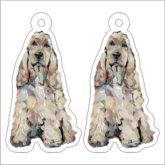 CMS-1249-C10 English Cocker Light Earring Pair | 0.125Acrylic Earring | Case of 10