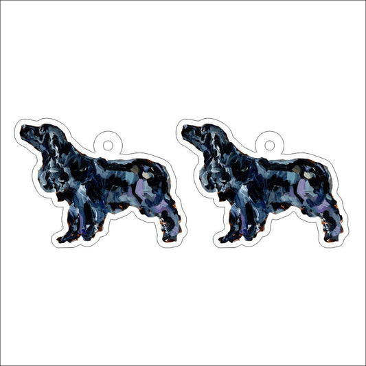 CMS-1250-C10 English Cocker Spaniel (Black) Earring Pair | 0.125Acrylic Earring | Case of 10