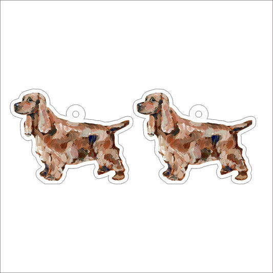 CMS-1251-C10 English Cocker Spaniel (Golden-Red) Earring Pair | 0.125Acrylic Earring | Case of 10