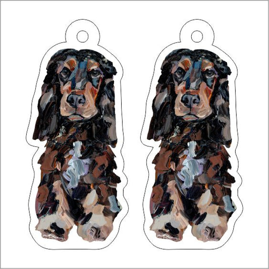CMS-1252-C10 English Cocker Spaniel Black & Tan Earring Pair | 0.125Acrylic Earring | Case of 10