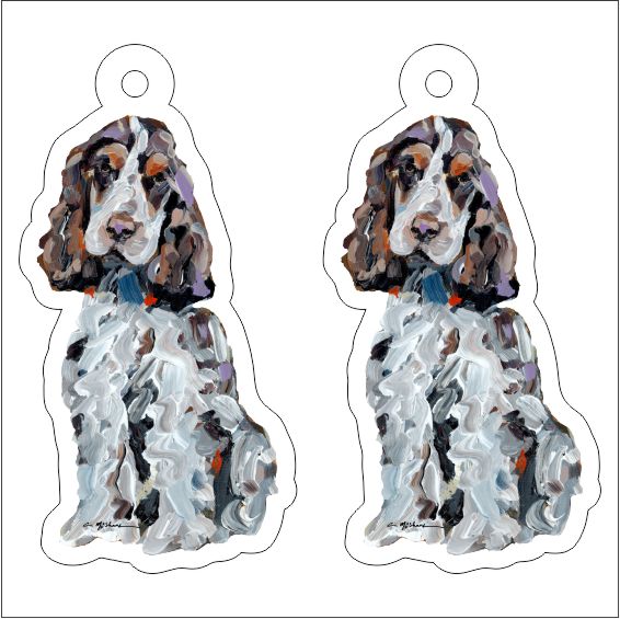 CMS-1253-C10 English Cocker Spaniel Tri Earring Pair | 0.125Acrylic Earring | Case of 10