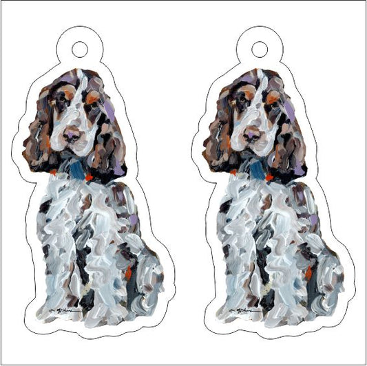 CMS-1253-C10 English Cocker Spaniel Tri Earring Pair | 0.125Acrylic Earring | Case of 10
