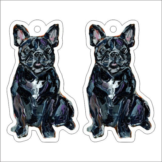 CMS-1258-C10 Frenchie Black Earring Pair | 0.125Acrylic Earring | Case of 10