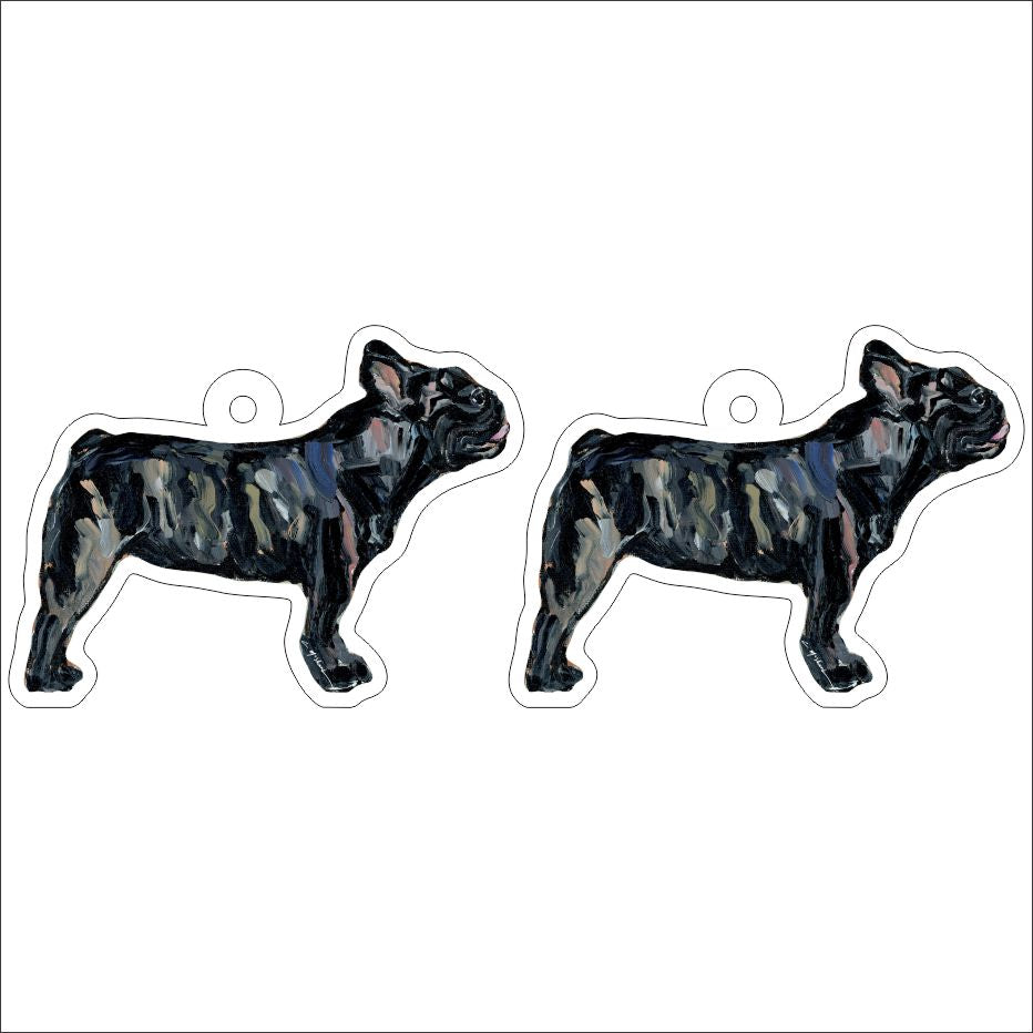 CMS-1261-C10 Frenchie Brindle Earring Pair | 0.125Acrylic Earring | Case of 10