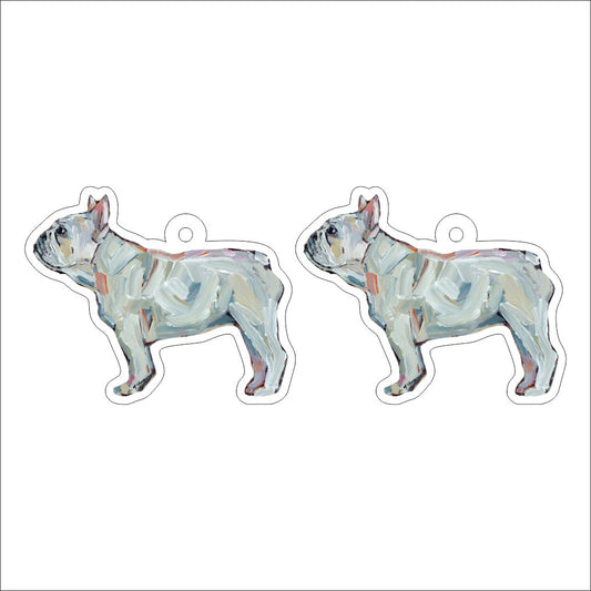 CMS-1262-C10 Frenchie White Earring Pair | 0.125Acrylic Earring | Case of 10