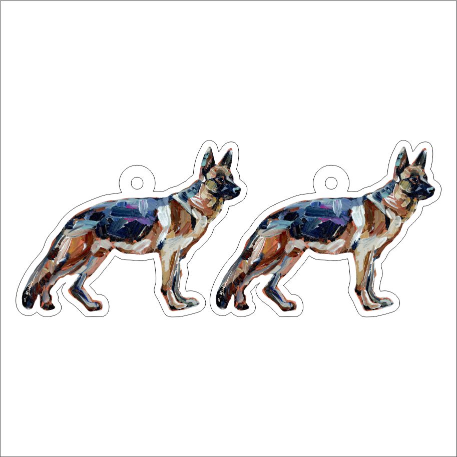 CMS-1263-C10 German Shepherd Earring Pair | 0.125Acrylic Earring | Case of 10