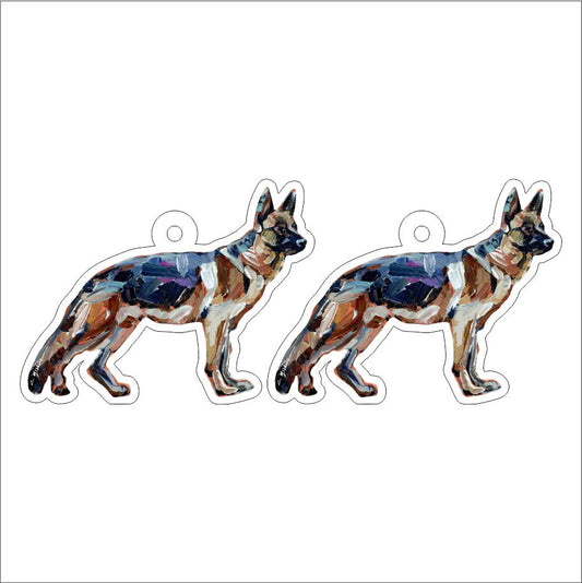 CMS-1263-C10 German Shepherd Earring Pair | 0.125Acrylic Earring | Case of 10