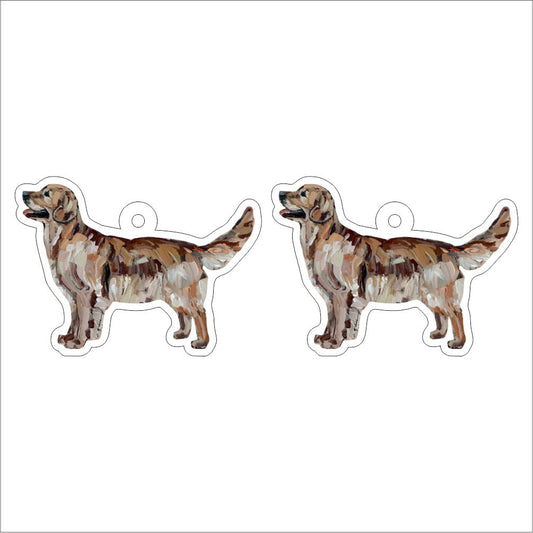 CMS-1265-C10 Golden Retriever Dark Earring Pair | 0.125Acrylic Earring | Case of 10