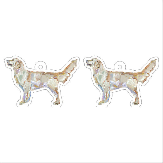 CMS-1266-C10 Golden Retriever Light Earring Pair | 0.125Acrylic Earring | Case of 10