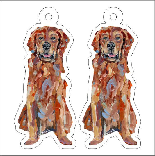 CMS-1267-C10 Golden Retriever Red Sitting Earring Pair | 0.125Acrylic Earring | Case of 10