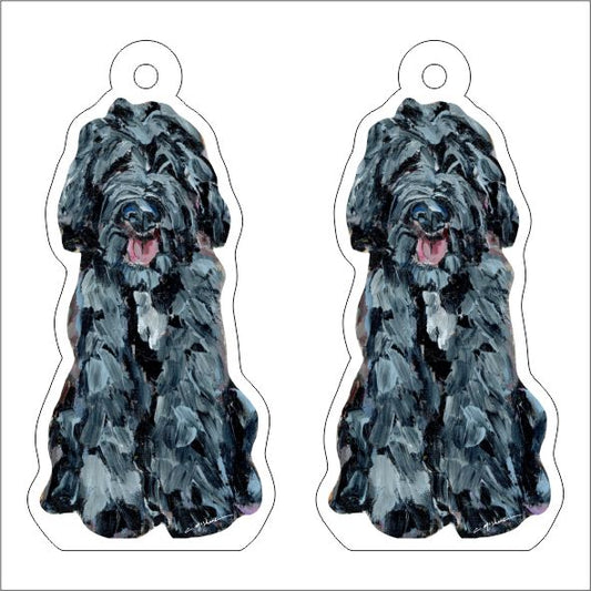 CMS-1268-C10 Goldendoodle Black Shaggy Earring Pair | 0.125Acrylic Earring | Case of 10