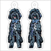 CMS-1269-C10 Goldenoodle Black With Blue Bow Earring Pair | 0.125Acrylic Earring | Case of 10