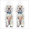 CMS-1271-C10 Goldendoodle Blue Bow Earring Pair | 0.125Acrylic Earring | Case of 10