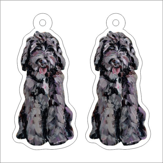 CMS-1272-C10 Goldendoodle Chocolate Earring Pair | 0.125Acrylic Earring | Case of 10