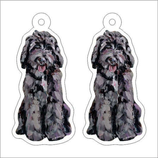 CMS-1272-C10 Goldendoodle Chocolate Earring Pair | 0.125Acrylic Earring | Case of 10