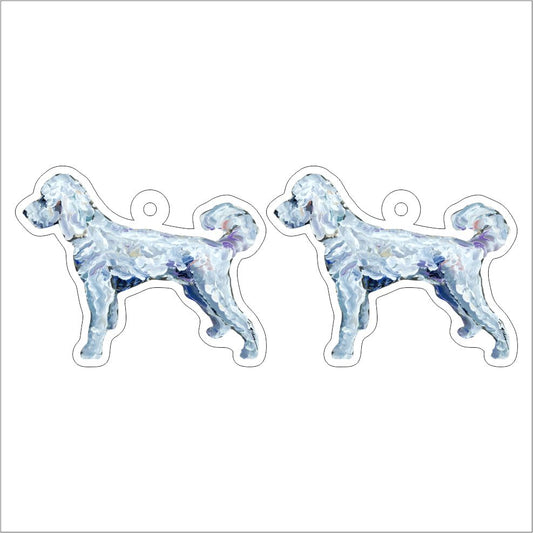 CMS-1276-C10 Goldendoodle White Earring Pair | 0.125Acrylic Earring | Case of 10