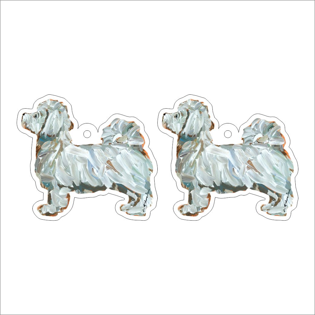 CMS-1288-C10 Maltese Short Hair Earring Pair | 0.125Acrylic Earring | Case of 10