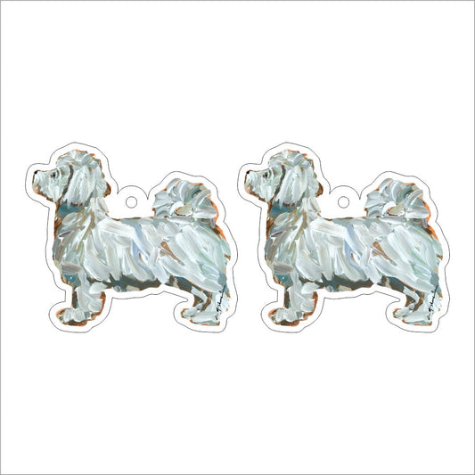 CMS-1288-C10 Maltese Short Hair Earring Pair | 0.125Acrylic Earring | Case of 10