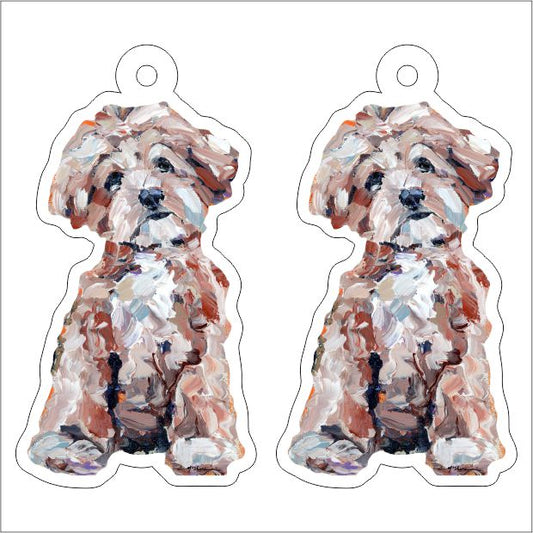 CMS-1289-C10 Maltipoo Apricot Earring Pair | 0.125Acrylic Earring | Case of 10