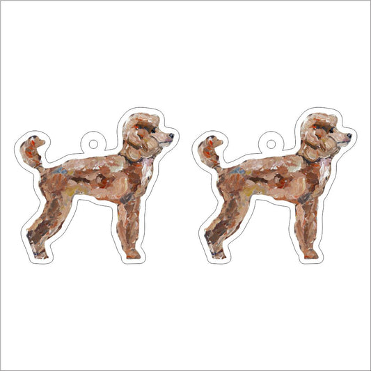 CMS-1297-C10 Poodle Apricot Earring Pair | 0.125Acrylic Earring | Case of 10