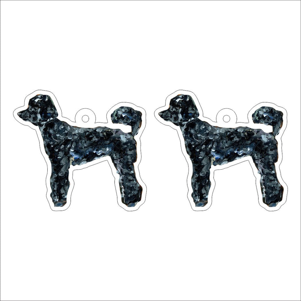 CMS-1298-C10 Poodle Black Earring Pair | 0.125Acrylic Earring | Case of 10