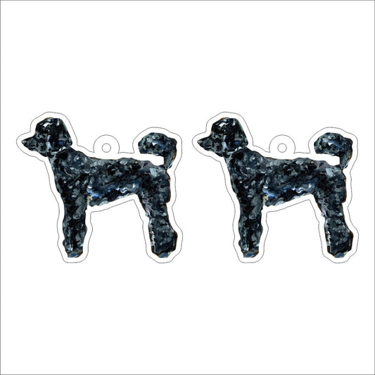 CMS-1298-C10 Poodle Black Earring Pair | 0.125Acrylic Earring | Case of 10