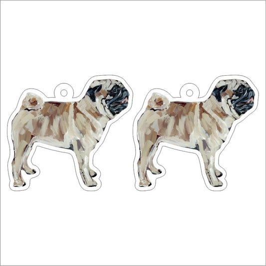 CMS-1301-C10 Pug fawn Earring Pair | 0.125Acrylic Earring | Case of 10