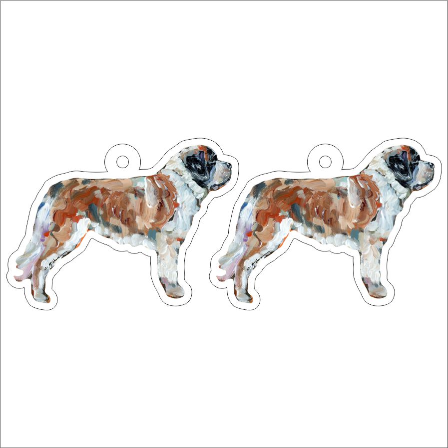 CMS-1305-C10 Saint Bernard Earring Pair | 0.125Acrylic Earring | Case of 10